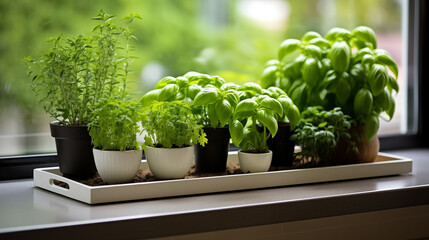 
Seedlings on the windowsill.