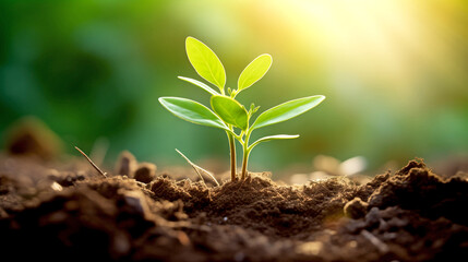 A Young Plant Reaches for the Sun.	