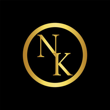 Vector initial monogram letter nk logo design