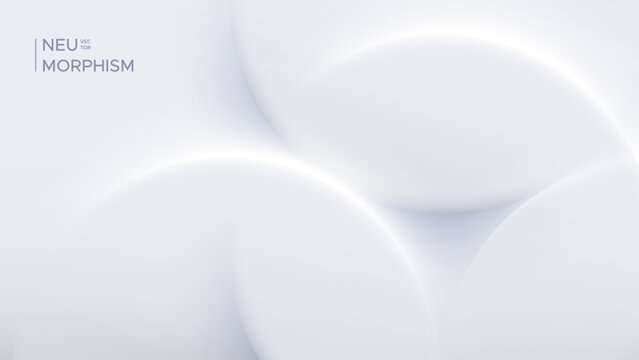 Neumorphic soft, bright design with round shapes.