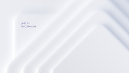 Top view, neumorphic bright design. Rectangular shapes with rounded corners. Light, soft, clear and simple vector illustration. Elegant abstract background with copy space.