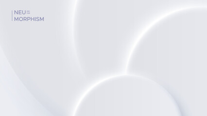 Neumorphic soft, bright design with round shapes.