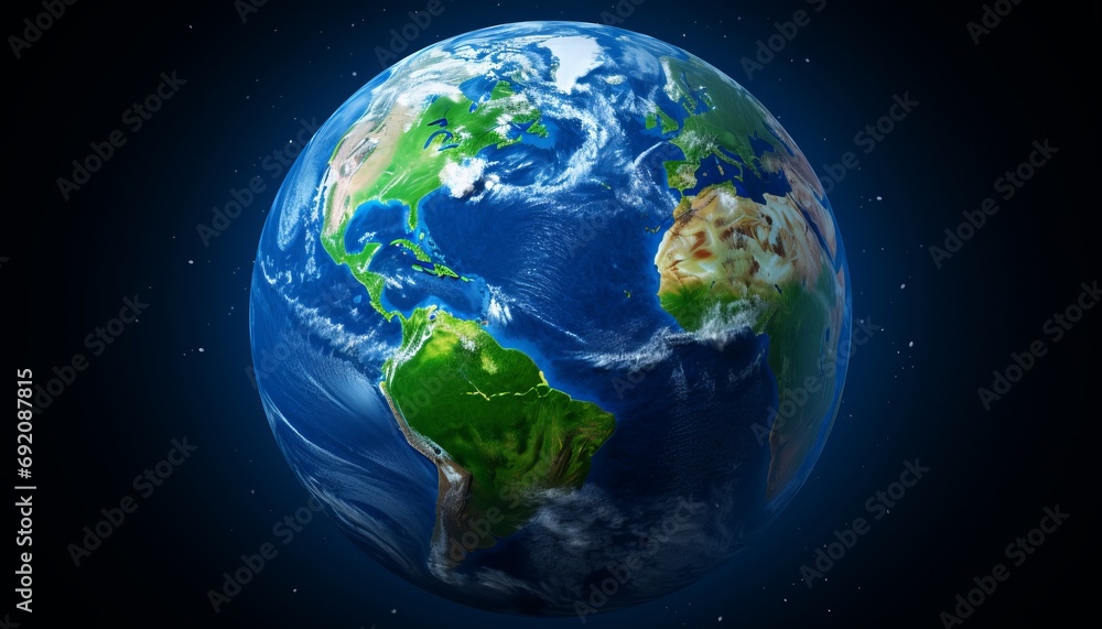 Poster mesmerizing and awe inspiring view of our planet earth as seen from the vastness of outer space