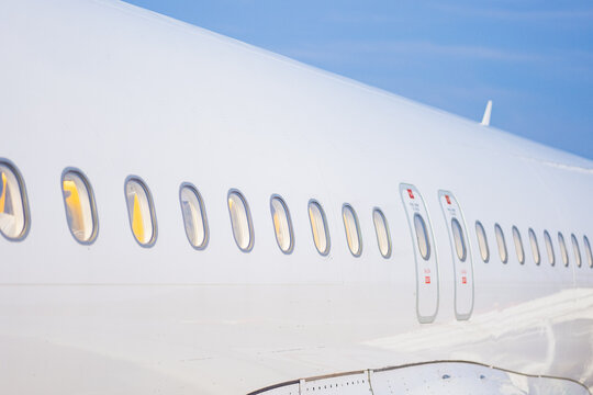 Airplane Windows Viewed from Wing