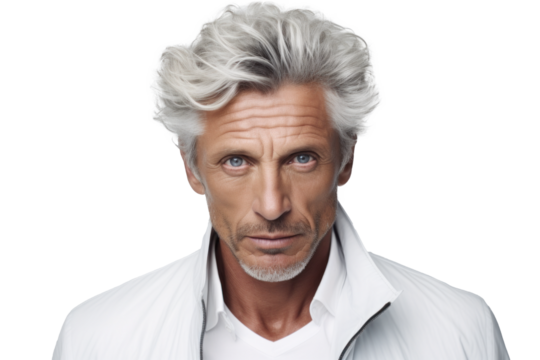 Fashionable Caucasian Man with Intense Gaze