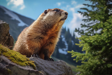Marmot in the mountains.