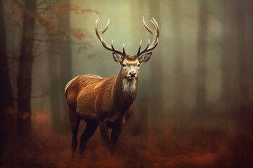 Enchanted Glade: Majestic Deer Portrait.