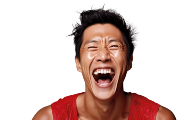 Cheerful Asian Man Joyful Fashion Portrait