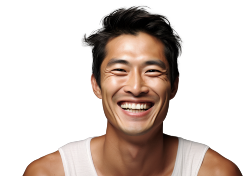 Cheerful Asian Man Fashion Portrait