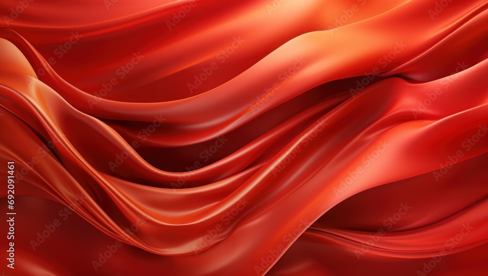 Poster a close up of a red cloth with a wavy design on the bottom of the image and bottom of the image.