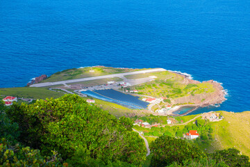 Juancho E. Yrausquin Airport SAB has the shortest commercial runway of the world in Saba, Caribbean...