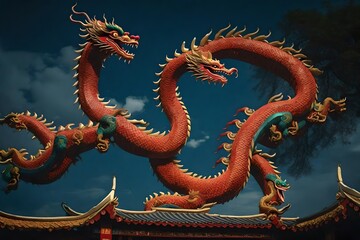 Obraz premium chinese dragon statue