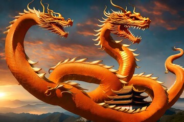 Obraz premium chinese dragon statue