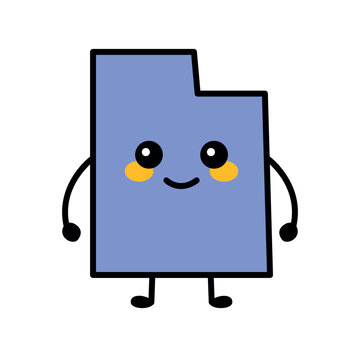 recommend clip art: Utah a US state color element. Smiling cartoon character.