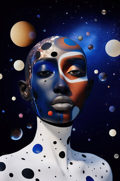 Generative AI metaverse-Inspired african portrait with surreal elements
