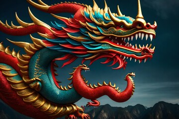 Fototapeta premium chinese dragon statue