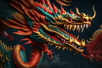 Fototapeta premium chinese dragon statue