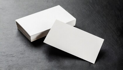  Business cards blank. Mockup on black background. Copy space for text. 