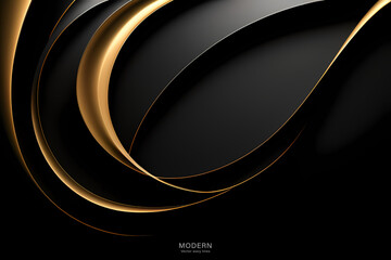 Modern colorful abstract black background with wave lines. vector illustration design. for presentation background, brochure, card, flyer, brochure, banner, poster.