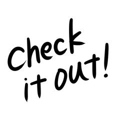 手書き文字　check it out
