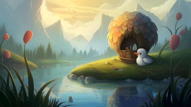 duck's nest in children's story