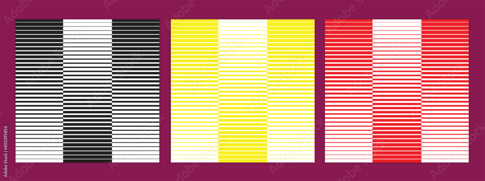 Poster abstract seamless set of horizontal line red yellow black gradient pattern perfect for banner poster.