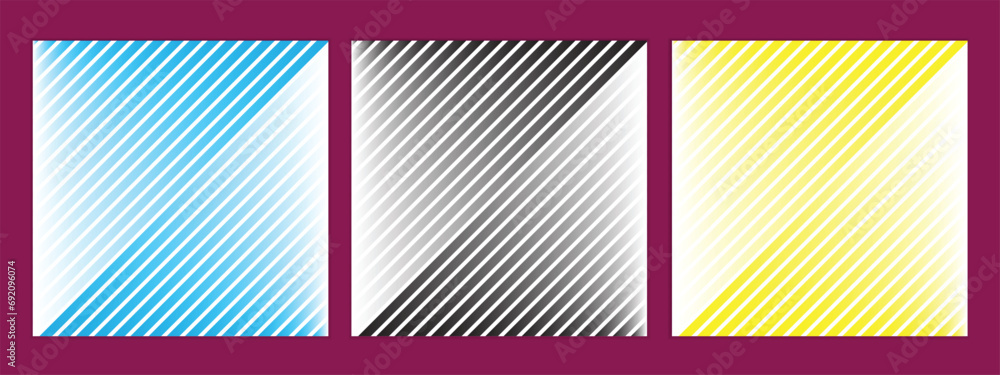 Aufkleber abstract seamless set of diagonal line gradient pattern perfect for banner poster.