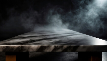 Empty Granite Marble Table on Dark Background