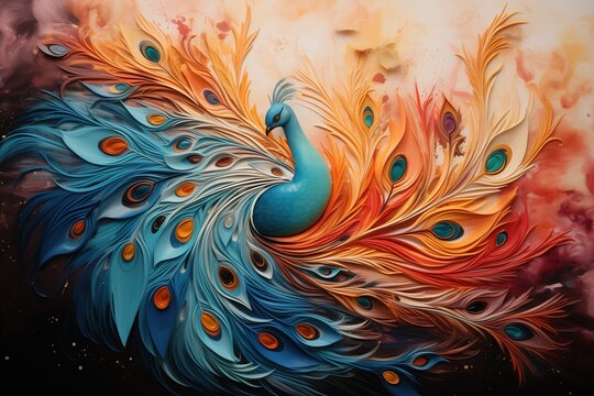 Abstract colorful peacock background