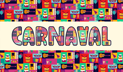 Obraz na płótnie Canvas Happy Carnival vector poster