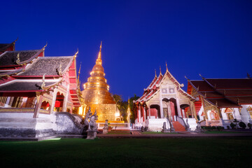 Obraz premium The Wat Phra Sing Temple located in Chiang Mai Province,Thailand.