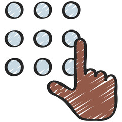 Hand Pressing Dial Buttons Icon