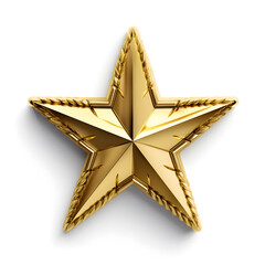 Gold shape star on white background