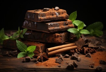chocolate, cloves, mint, and spices