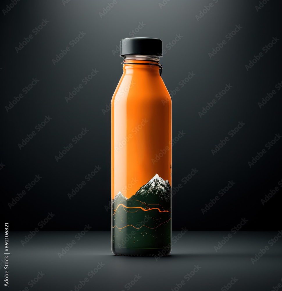 Canvas Prints green tea juice bottle mockup