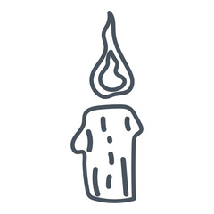 Hand draw candle sketch icon Vector