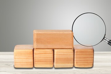 Budget 2024 wooden blocks, analysis concept