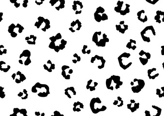 Panther Monochrome Grunge. Black Vector Print. Leopard Seamless Leather Background. White Animal Spot. Black Leopard Jaguar Spot. Mud Animal Stain. Snow Cheetah Animal Fur. Leo Seamless Jaguar Fur.