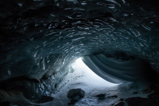 White ice caves in winter at Canada