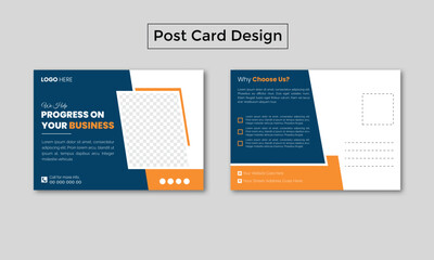 Double sided modern corporate business postcard design or EDDM postcard design template