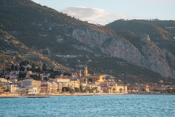 Old town of Menton from a distance