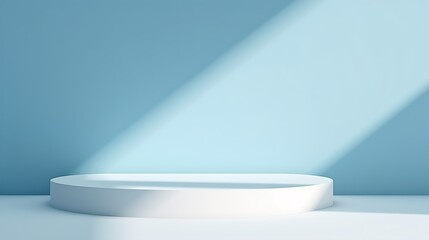 Minimalistic abstract simple light blue background for product presentation with sunny light and intricate shadow on wall.illustration
