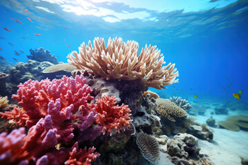 Fototapeta na wymiar undwater colorful coral. Generative Ai