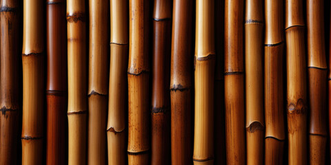 Fototapeta premium Background, texture of dry brown bamboo stems.