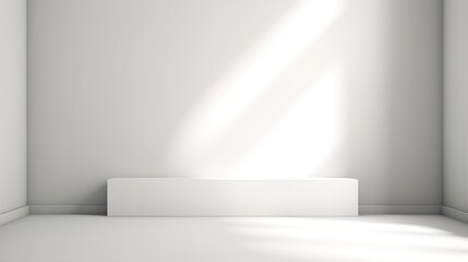 Minimalistic abstract simple light blue background for product presentation with sunny light and intricate shadow on wall.illustration