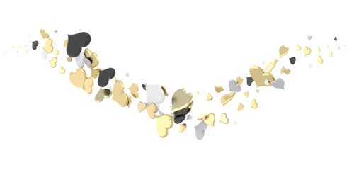 hearts on a pink background. 3d render illustration for advertising. Valentine's Day.