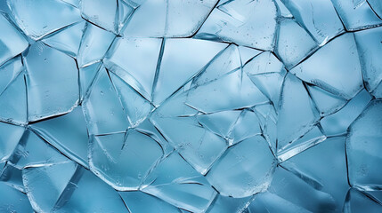 The chilling texture of frozen glass with geometric patterns
