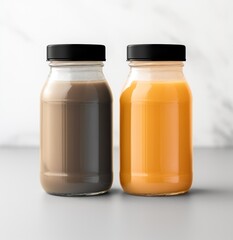 jello juice bottle mockup isolated mockup for website