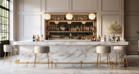Foto op Plexiglas modern bar design with white and gold © ArtCookStudio