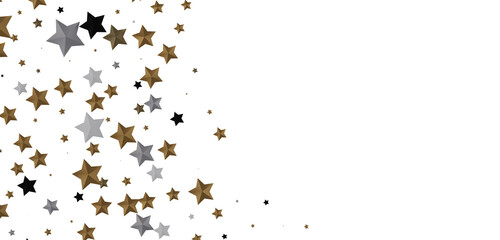 Fototapeta premium Astral Downpour: 3D Illustration Brings a Shower of Gold Stars